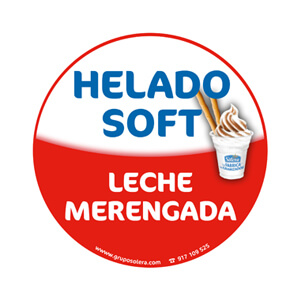 Helado soft leche merengada decoración