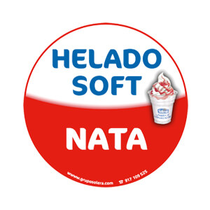 Helado soft nata decoración