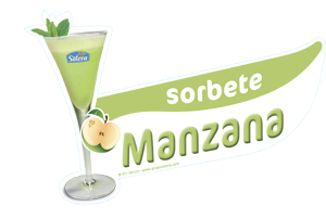 Cartel deposito sorbetes manzana