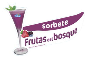 Cartel depositos sorbetes frutas del bosque