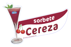 Cartel deposito sorbete cereza